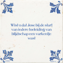 Wist u dat Jose bij de start van iedere toeleiding van blijdschap een varkentje wast - 1 keer bekeken