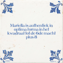 Mariella is authentiek in optima forma in het kwadraat tot de 6de macht plus 8 - 6 keer bekeken