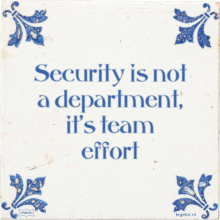 Security is not a department, it's team effort - 4 keer bekeken