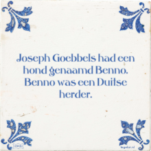Joseph Goebbels had een hond genaamd Benno. Benno was een Duitse herder. - 2 keer bekeken
