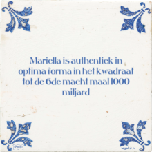 Mariella is authentiek in optima forma in het kwadraat tot de 6de macht maal 1000 miljard - 2 keer bekeken