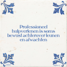 Professioneel hulpverlenen is soms bewust achterover leunen en afwachten - 2 keer bekeken