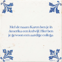 Met de naam Karen ben je in Amerika een kutwijf. Hier ben je gewoon een aardige collega - 1 keer bekeken