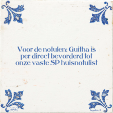 Voor de notulen: Guitha is per direct bevorderd tot onze vaste SP huisnotulist - 13 keer bekeken