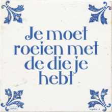 Je moet roeien met de die je hebt - 1 keer bekeken