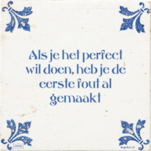 Als je het perfect wil doen, heb je de eerste fout al gemaakt - 2 keer bekeken