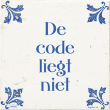De code liegt niet - 11 keer bekeken
