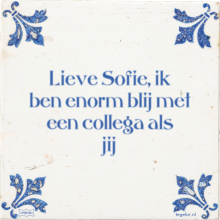 Lieve Sofie, ik ben enorm blij met een collega als jij - 7 keer bekeken