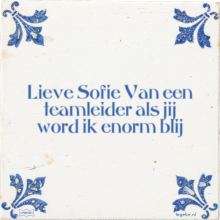 Lieve Sofie Van een teamleider als jij word ik enorm blij - 4 keer bekeken