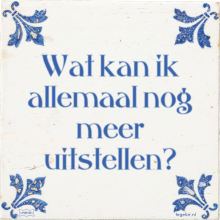 Wat kan ik allemaal nog meer uitstellen? - 12 keer bekeken