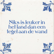 Niks is leuker in het land dan een tegel aan de wand - 7 keer bekeken