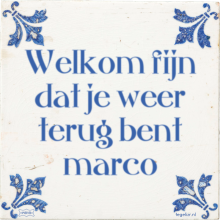 Welkom fijn dat je weer terug bent marco - 6 keer bekeken