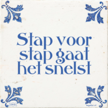 Stap voor stap gaat het snelst - 4 keer bekeken