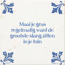Maai je gras regelmatig want de grootste slang zitten in je tuin - 10 keer bekeken