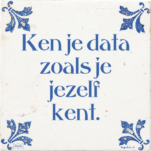 Ken je data zoals je jezelf kent. - 4 keer bekeken