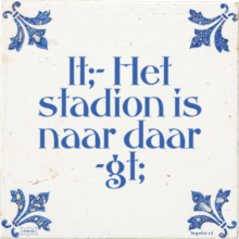 lt;- Het stadion is naar daar -gt; - 2 keer bekeken