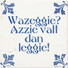 Wazeggie? Azzie valt dan leggie! - 1 keer bekeken
