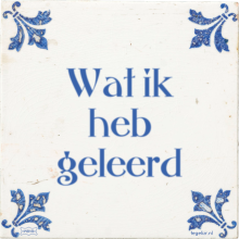 Wat ik heb geleerd - 1 keer bekeken