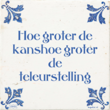Hoe groter de kanshoe groter de teleurstelling - 3 keer bekeken