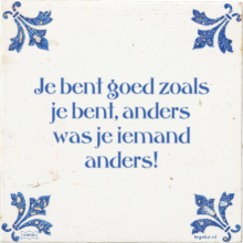 Je bent goed zoals je bent, anders was je iemand anders! - 26 keer bekeken