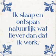 Ik slaap en ontspan natuurlijk wat liever dan dat ik werk. - 63 keer bekeken