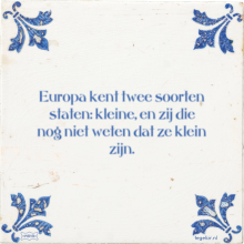 Europa kent twee soorten staten: kleine, en zij die nog niet weten dat ze klein zijn. - 19 keer bekeken
