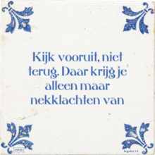 Kijk vooruit, niet terug. Daar krijg je alleen maar nekklachten van - 1 keer bekeken