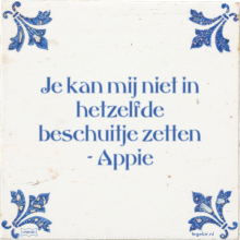 Je kan mij niet in hetzelfde beschuitje zetten - Appie - 2 keer bekeken