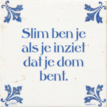 Slim ben je als je inziet dat je dom bent. - 30 keer bekeken