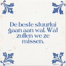 De beste stuurlui gaan aan wal. Wat zullen we ze missen. - 4 keer bekeken