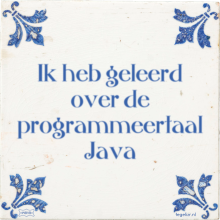 Ik heb geleerd over de programmeertaal Java - 8 keer bekeken