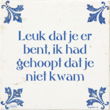 Leuk dat je er bent, ik had gehoopt dat je niet kwam - 8 keer bekeken