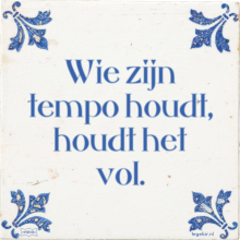 Wie zijn tempo houdt, houdt het vol. - 3 keer bekeken