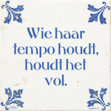 Wie haar tempo houdt, houdt het vol. - 3 keer bekeken