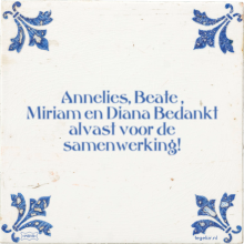 Annelies, Beate , Miriam en Diana Bedankt alvast voor de samenwerking! - 2 keer bekeken