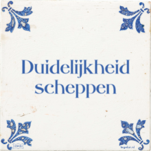 Duidelijkheid scheppen - 4 keer bekeken
