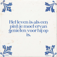 Het leven is als een pint: je moet ervan genieten voor hij op is. - 10 keer bekeken
