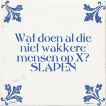 Wat doen al die niet wakkere mensen op X? SLAPEN - 1 keer bekeken