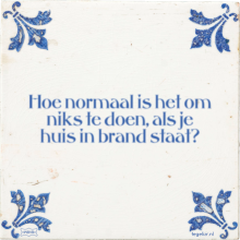 Hoe normaal is het om niks te doen, als je huis in brand staat? - 35 keer bekeken