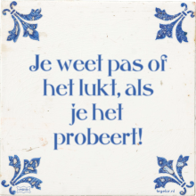 Je weet pas of het lukt, als je het probeert! - 3 keer bekeken