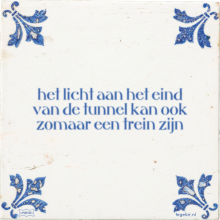 het licht aan het eind van de tunnel kan ook zomaar een trein zijn - 1 keer bekeken