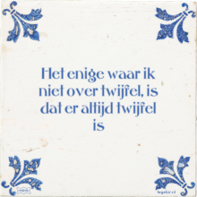 Het enige waar ik niet over twijfel, is dat er altijd twijfel is - 2 keer bekeken