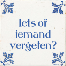 Iets of iemand vergeten? - 3 keer bekeken