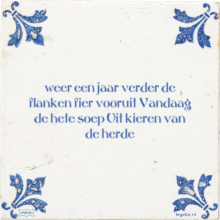 weer een jaar verder de flanken fier vooruit Vandaag de hete soep Uit kieren van de herde - 1 keer bekeken