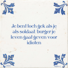 Je bent toch gek als je als soldaat/burger je leven gaat geven voor idioten - 3 keer bekeken