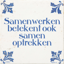 Samenwerken betekent ook samen optrekken - 33 keer bekeken