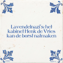 Lavendelnazi's: het kabinet Henk de Vries kan de borst natmaken - 7 keer bekeken