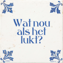 Wat nou als het lukt? - 36 keer bekeken