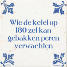 Wie de ketel op 180 zet kan gebakken peren verwachten - 1 keer bekeken