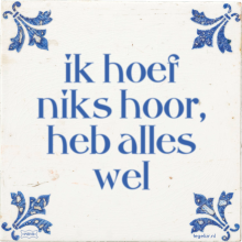 ik hoef niks hoor, heb alles wel - 1 keer bekeken